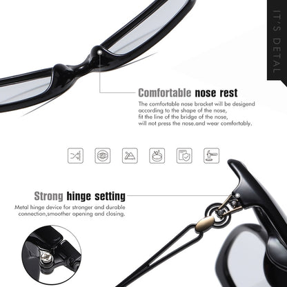 Vintage Big Photochromic Polarized Lady Sunglasses