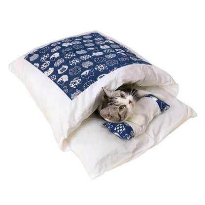 Pets Sleeping Bed with A Pillow for Cats & Dogs