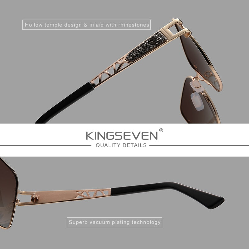 KINGSEVEN Elegant Design Fashion High Quality Stainless Steel Polarized UV400 Women Sunglasses