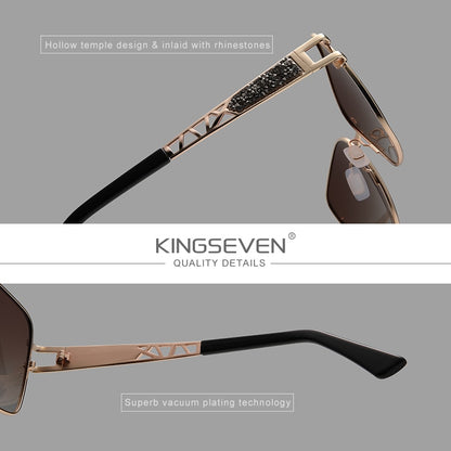 KINGSEVEN Elegant Design Fashion High Quality Stainless Steel Polarized UV400 Women Sunglasses