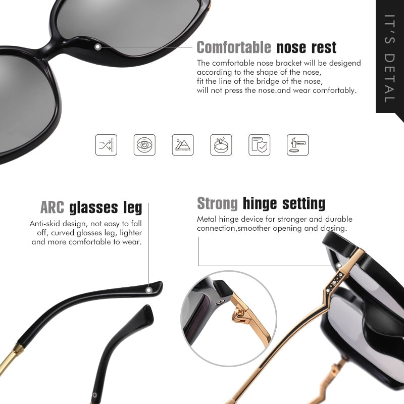 2022 Unique Vintage Frame Photochromic Polarized Sunglasses For Women