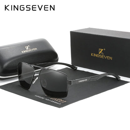 KINGSEVEN Aluminum Men's Photochromic Polarized Sunglasses - Brand Design Temples | Coating Mirror Glasses