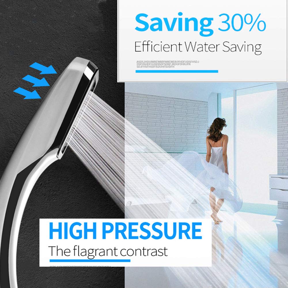 High Pressure Shower Head - With 300 Holes - Saving Water - Spray Bath - Easy Tool Free Installation