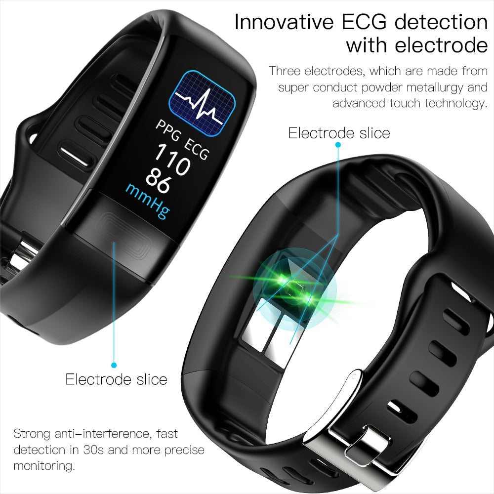 UGUMO P11 Plus Smart Watch With Body Temperature | Heart Rate | Blood Pressure Monitoring - ECG | PPG Smart Wristband | Bracelet