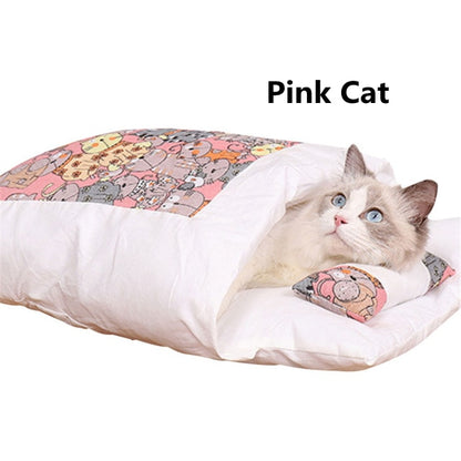 Pets Sleeping Bed with A Pillow for Cats & Dogs