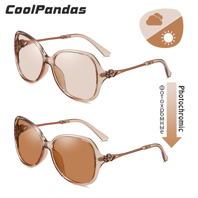 Fashion Oversized Chameleon Photochromic Polarized Sunglasses