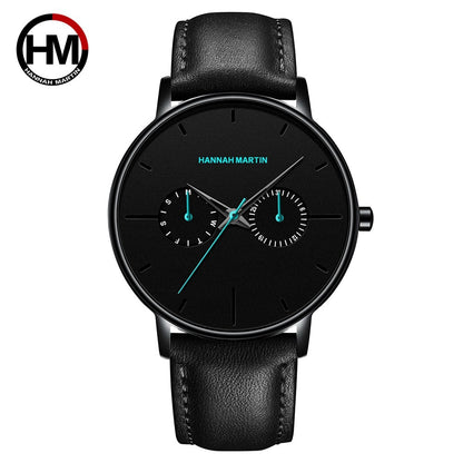 Black Multifunction Minimalism Design Stainless Steel Mesh Band Watch For Men