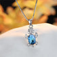 Cute Turtle Blue Purple Oval Zircon Pendant Rainbow Stone  Necklaces