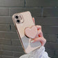 Korean Sweet Heart 3D Holder Gold Plating Phone Case For iPhone