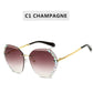 Vintage Blinky Fashion Oversized Rimless Sunglasses For Women