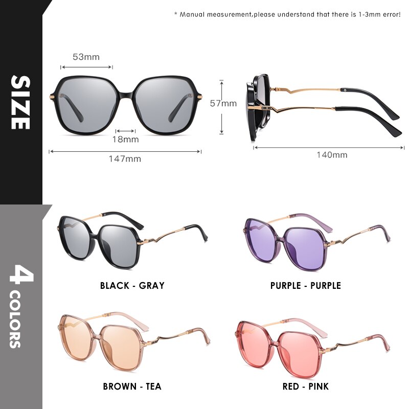 2022 Unique Vintage Frame Photochromic Polarized Sunglasses For Women