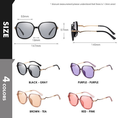 2022 Unique Vintage Frame Photochromic Polarized Sunglasses For Women