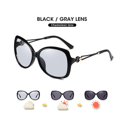 Vintage Big Photochromic Polarized Lady Sunglasses