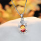Cute Turtle Blue Purple Oval Zircon Pendant Rainbow Stone  Necklaces