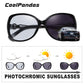 Vintage Big Photochromic Polarized Lady Sunglasses
