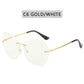 Vintage Blinky Fashion Oversized Rimless Sunglasses For Women
