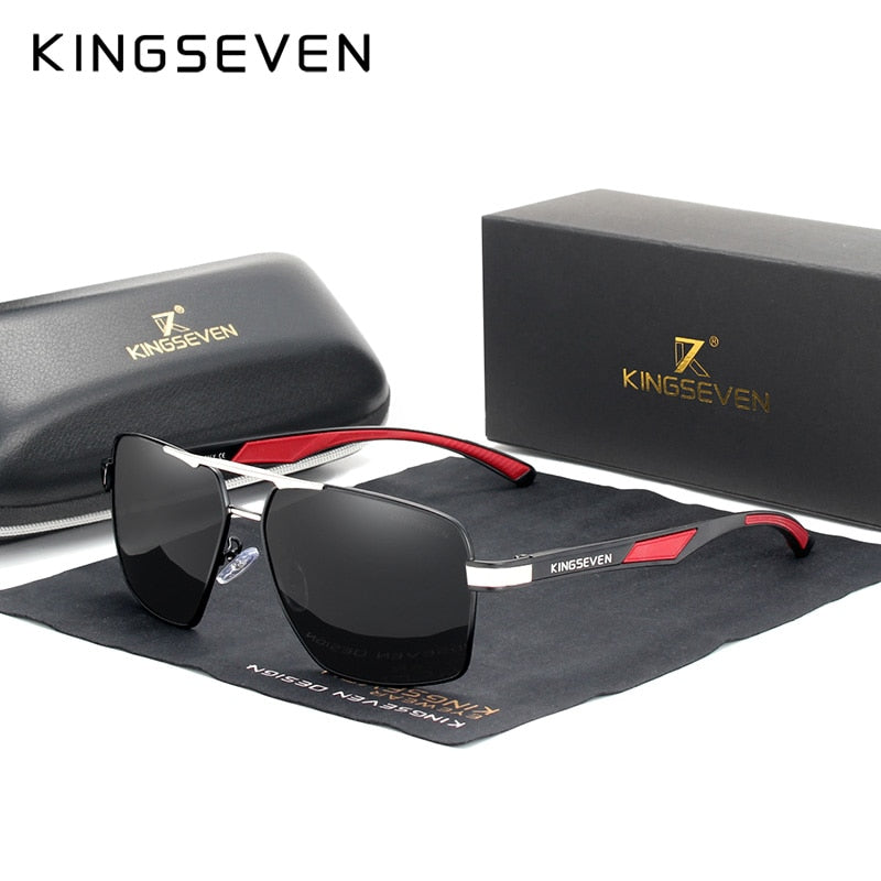 KINGSEVEN Aluminum Men's Photochromic Polarized Sunglasses - Brand Design Temples | Coating Mirror Glasses