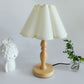 Cute Bedside Solid Wooden Table Lamp With Fabric Flower Shade