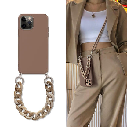 INS Crossbody Lanyard Necklace Marble Chain Phone Case For iPhone