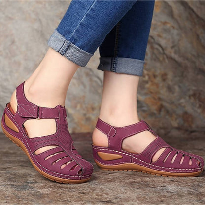 Summer Vintage Soft PU Leather Anti-Slip Sandals