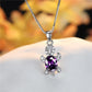 Cute Turtle Blue Purple Oval Zircon Pendant Rainbow Stone  Necklaces