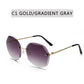 Vintage Blinky Fashion Oversized Rimless Sunglasses For Women