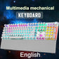Steampunk Mechanical 104 Keys Gaming Backlit USB Keyboard With Magnetic Palm Rest