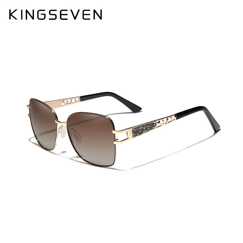 KINGSEVEN Elegant Design Fashion High Quality Stainless Steel Polarized UV400 Women Sunglasses