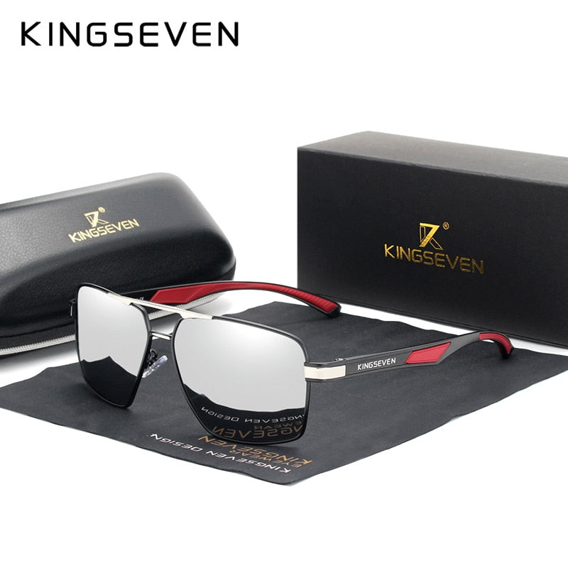 KINGSEVEN Aluminum Men's Photochromic Polarized Sunglasses - Brand Design Temples | Coating Mirror Glasses