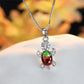 Cute Turtle Blue Purple Oval Zircon Pendant Rainbow Stone  Necklaces