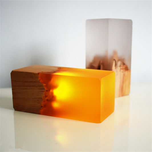 Creative LED Resin Solid Wood USB Night Atmosphere Decoration Light