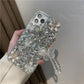 Bling Diamond Bead Chain Mirror Strap Phone Case For iPhone