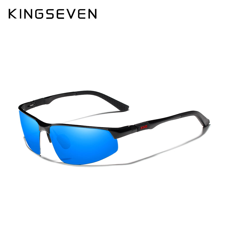 KINGSEVEN Driving Series Aluminum Polarized Blue Mirror Lens Sunglasses For Men & Women
