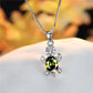 Cute Turtle Blue Purple Oval Zircon Pendant Rainbow Stone  Necklaces
