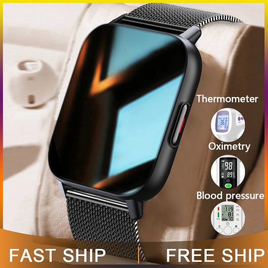 QS16 Pro Smart Watch With Body Temperature | Blood Pressure | Blood Oxygen Monitoring