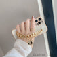 Luxury Plating Glossy Metal Coin Bracelet Chain Soft Case For iPhone