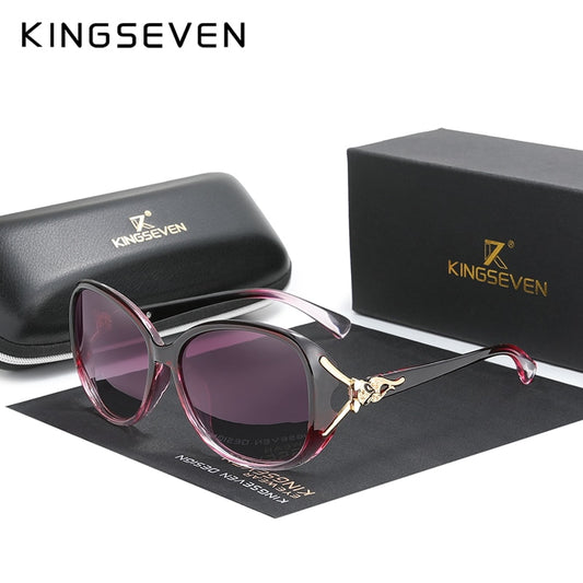 KINGSEVEN Retro Big Frame Luxury HD Polarized Sunglasses For Women