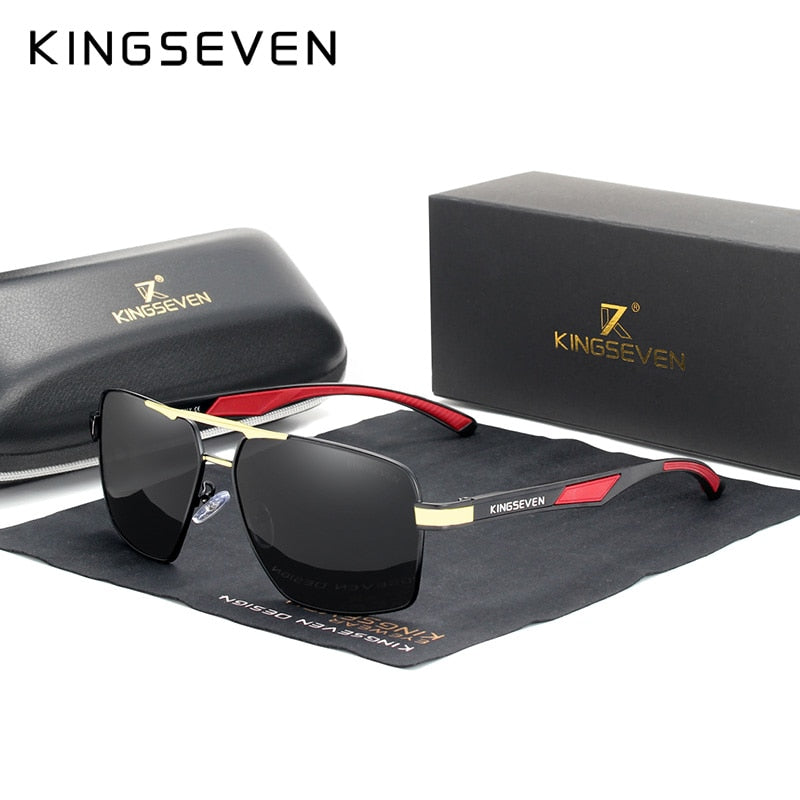 KINGSEVEN Aluminum Men's Photochromic Polarized Sunglasses - Brand Design Temples | Coating Mirror Glasses