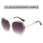 Vintage Blinky Fashion Oversized Rimless Sunglasses For Women