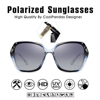 CoolPandas Brand Luxury Design Oversized Fashion Polarized Sunglasses For Women