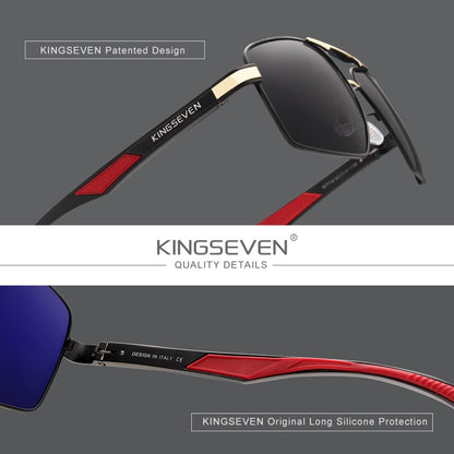 KINGSEVEN Aluminum Men's Photochromic Polarized Sunglasses - Brand Design Temples | Coating Mirror Glasses