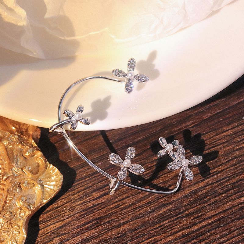 Butterfly and Snowflake Cuff Clip Earrings