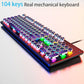 Steampunk Retro Typewriter Mechanical 104 Keys Gaming Backlit USB Keyboard