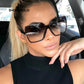 Black Square Oversized Sunglasses For Women
