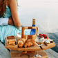 Wooden Outdoor Portable Camping Picnic Table With Wine|Glass Holders  & Storage Tray