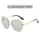 Fashion Brand Design Vintage Rimless Pilot Sunglasses For Women