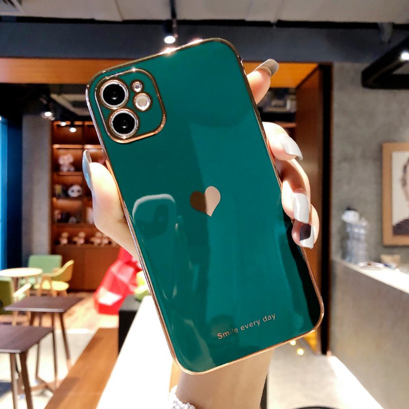 Electroplated Shockproof Protective Cover iPhone Case With Heart