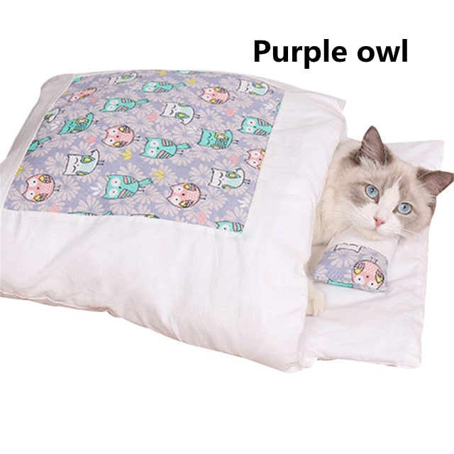 Pets Sleeping Bed with A Pillow for Cats & Dogs