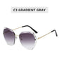 Vintage Blinky Fashion Oversized Rimless Sunglasses For Women