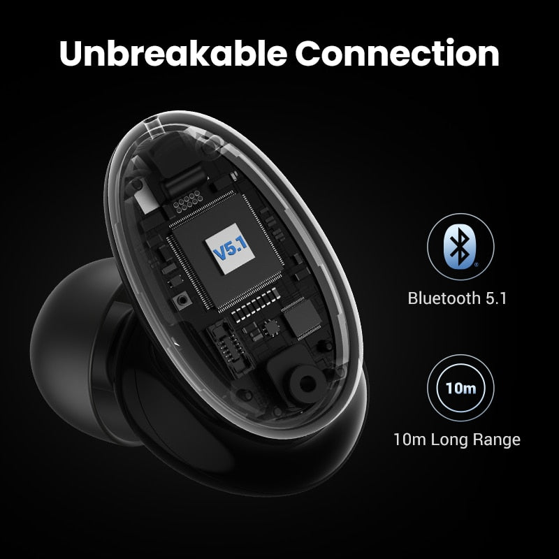 UGREEN HiTune X6 Wireless Bluetooth 5.1 TWS 35dB Hybrid Active Noise Cancellation Earbuds